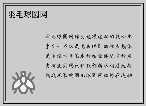 羽毛球圆网